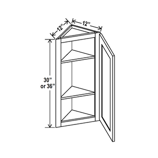Aston Green - 12"W × 36"H Angled-End Wall Cabinet