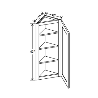 Aston Green - 12"W × 42"H Angled-End Wall Cabinet
