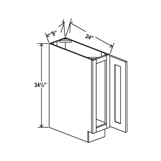Treasure Chest - 9"W Full-Height Door Base Tray Cabinet