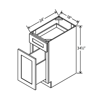 Iron Black - 18"W Trash Pull-Out Base Cabinet