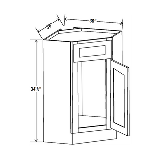 Aston Green - 36"W Corner Sink Base Cabinet