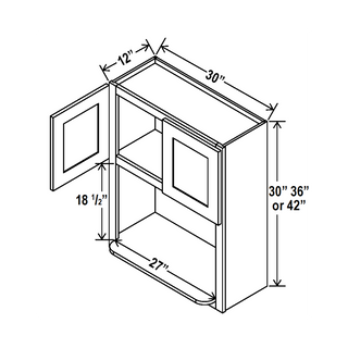 Double Dove White - 30"W × 42"H Microwave Wall Cabinet