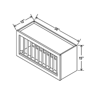 Aston Green - 30"W × 15"H Plate Rack Wall Cabinet