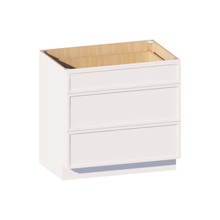 Slim Dove White - 36"W Drawer Base Cabinet
