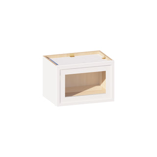 Slim Dove White - 18"W × 12"H Glass-Door Wall Cabinet