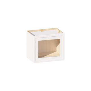 Slim Dove White - 18"W × 15"H Glass-Door Wall Cabinet