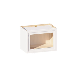 Slim Dove White - 21"W × 15"H Glass-Door Wall Cabinet