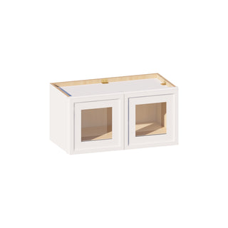Slim Dove White - 24"W × 12"H Glass-Door Wall Cabinet