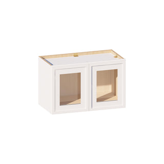 Slim Dove White - 24"W × 15"H Glass-Door Wall Cabinet