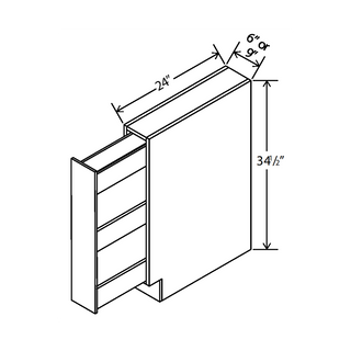 Double Dove White - 6"W Spice Pull-Out Rack Base Cabinet
