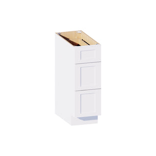 Classic White - 12"W Vanity Drawer Base Cabinet
