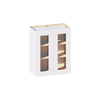 Classic White - 24"W × 30"H Glass-Door Wall Cabinet