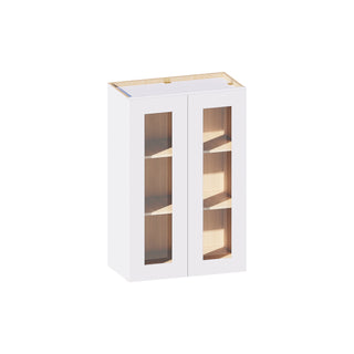 Classic White - 24"W × 36"H Glass-Door Wall Cabinet