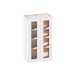 Classic White - 24"W × 42"H Glass-Door Wall Cabinet