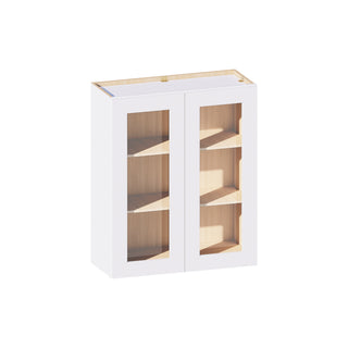 Classic White - 30"W × 36"H Glass-Door Wall Cabinet