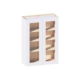 Classic White - 30"W × 42"H Glass-Door Wall Cabinet