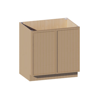 Slim White Oak - 33"W Full-Height Door Base Cabinet