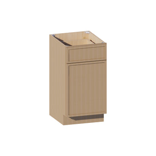 Slim White Oak - 18"W Trash Pull-Out Base Cabinet