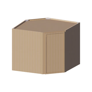 Slim White Oak - 24"W × 30"H Diagonal Corner Wall Cabinet