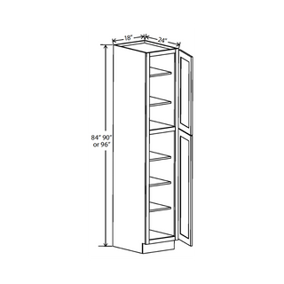 Aston Green - 18"W × 96"H Tall Pantry Cabinet