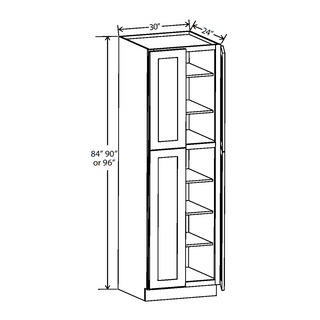 Aston Green - 30"W × 84"H Tall Pantry Cabinet