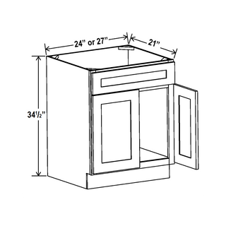Aston Green - 24"W Vanity Sink Base Cabinet