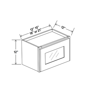 Aston Green - 15"W × 12"H Glass-Door Wall Cabinet