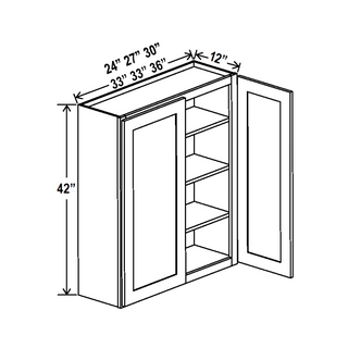 Aston Green - 27"W × 42"H Standard Wall Cabinet