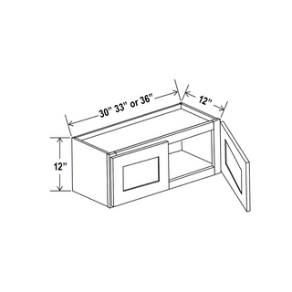 Aston Green - 33"W × 12"H Standard Wall Cabinet