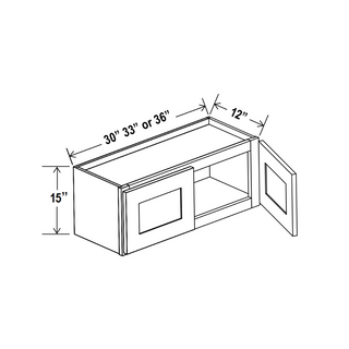 Aston Green - 30"W × 15"H Standard Wall Cabinet