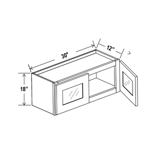 Aston Green - 30"W × 18"H Glass-Door Wall Cabinet