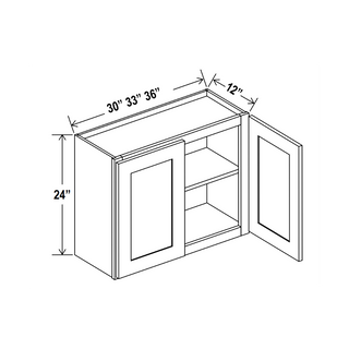Aston Green - 30"W × 24"H Standard Wall Cabinet
