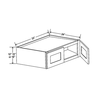 Aston Green - 33"W × 12"H Deep (24") Wall Bridge Cabinet