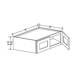 Aston Green - 36"W × 15"H Deep (24") Wall Bridge Cabinet
