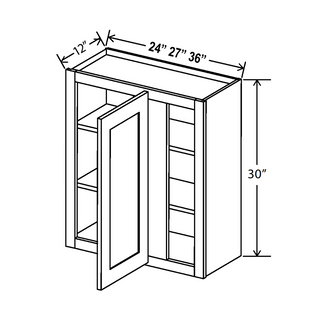 Aston Green - 27"W × 30"H Blind Corner Wall Cabinet