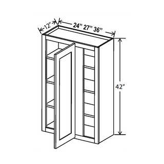 Aston Green - 27"W × 42"H Blind Corner Wall Cabinet