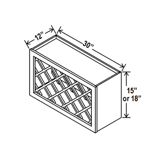 Aston Green - 30"W × 15"H Wine Rack Wall Cabinet