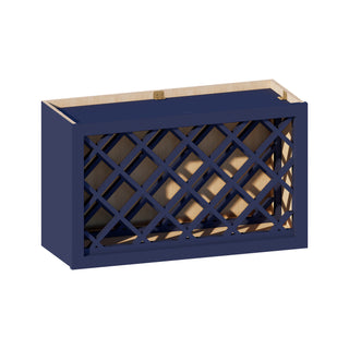 Navy Blue - 30"W × 18"H Wine Rack Wall Cabinet