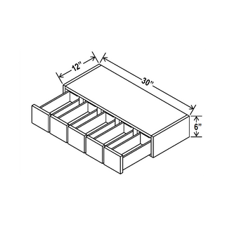 Aston Green - 30"W × 6"H Spice Drawer Wall Cabinet