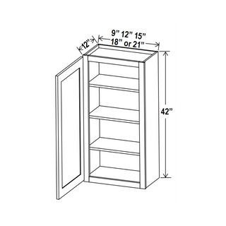 Classic White - 15"W × 42"H Standard Wall Cabinet - homecabinets