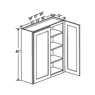 Classic White - 24"W × 42"H Standard Wall Cabinet - homecabinets