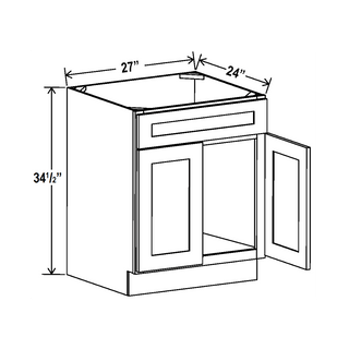 Classic White - 27"W Sink Base Cabinet - homecabinets