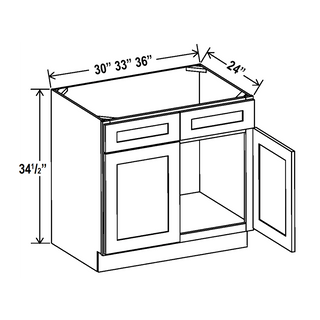 Classic White - 33"W Sink Base Cabinet - homecabinets