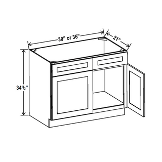 Classic White - 36"W Vanity Sink Base Cabinet - homecabinets