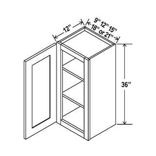 Double Dove White - 18"W × 36"H Standard Wall Cabinet - homecabinets