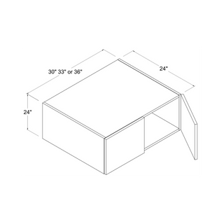 Frameless High - Glossy White - 33"W × 24"H Deep (24") Wall Bridge Cabinet - homecabinets