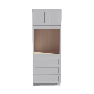 HA - OC3390: Ash Gray Shaker 33"W x 90"H x 24"D 2 Doors & 3 Drawers Tall Oven Shelf Cabinets - homecabinets