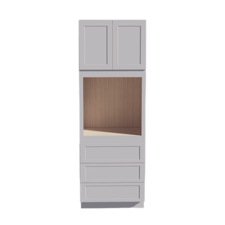 HA - OC3396: Ash Gray Shaker 33"W x 96"H x 24"D 2 Doors & 3 Drawers Tall Oven Shelf Cabinets - homecabinets
