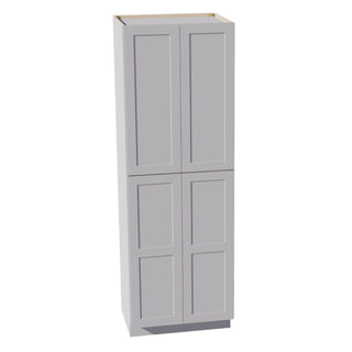 HA - TP3090: Ash Gray Shaker 30"W x 90"H x 24"D 4 Door & 5 Shelves Tall Shelf Pantry Cabinets - homecabinets