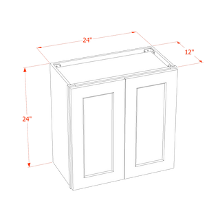 HA - W2424: Ash Gray Shaker 24"W x 24"H 2 Doors Standard Wall Bridge Cabinet - homecabinets